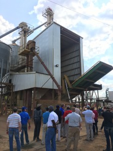 Attendees look at a peanut cleaner at McCleskey Mills.