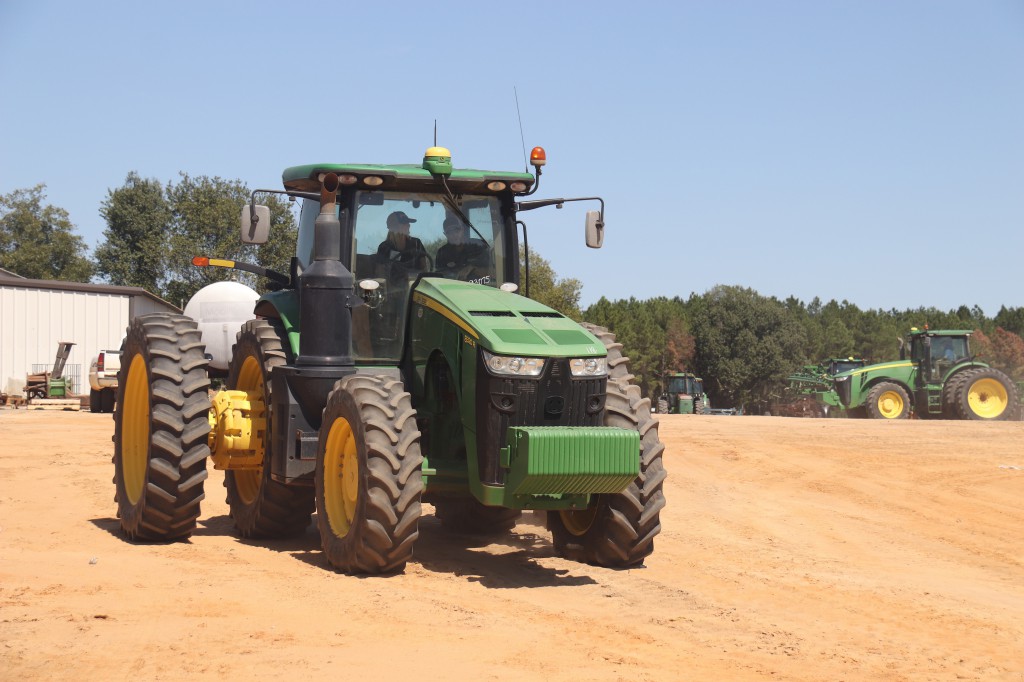 Attendees were able to drive with "no hands" the GPS enabled John Deere tractors. 