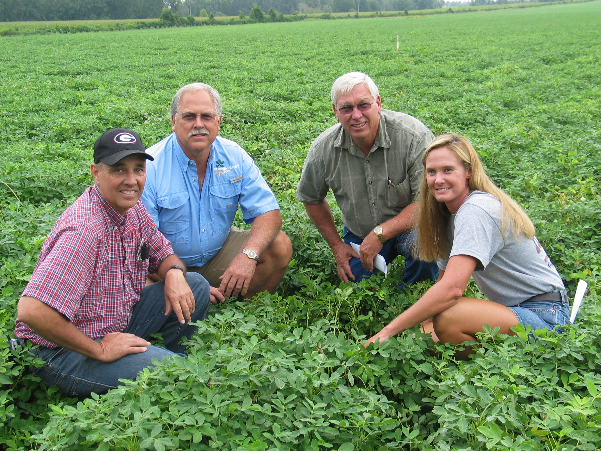 Ronnie Barentine, Pulaski County Extension Coordinator, Rodney & Gary Dawson, Pulaski County farmers, and Emily Evans, scout for farmers in Pulaski County. 
